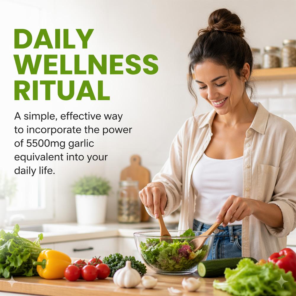 Odorless Garlic Extract 5500mg High Potency Capsules for Immune and Antioxidant Support