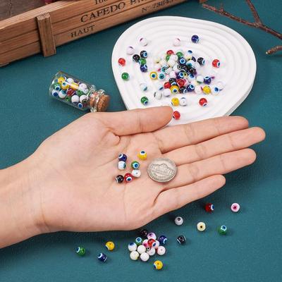 Стеклянные бусины "Сглаз" 6 мм для Пасхи 240 шт. Круглые Глазные яблоки Распорки Россыпью Турецкие бусины "Глаз" 12 Цветов Расписные для Счастливых Браслетов Ожерелий Украшений