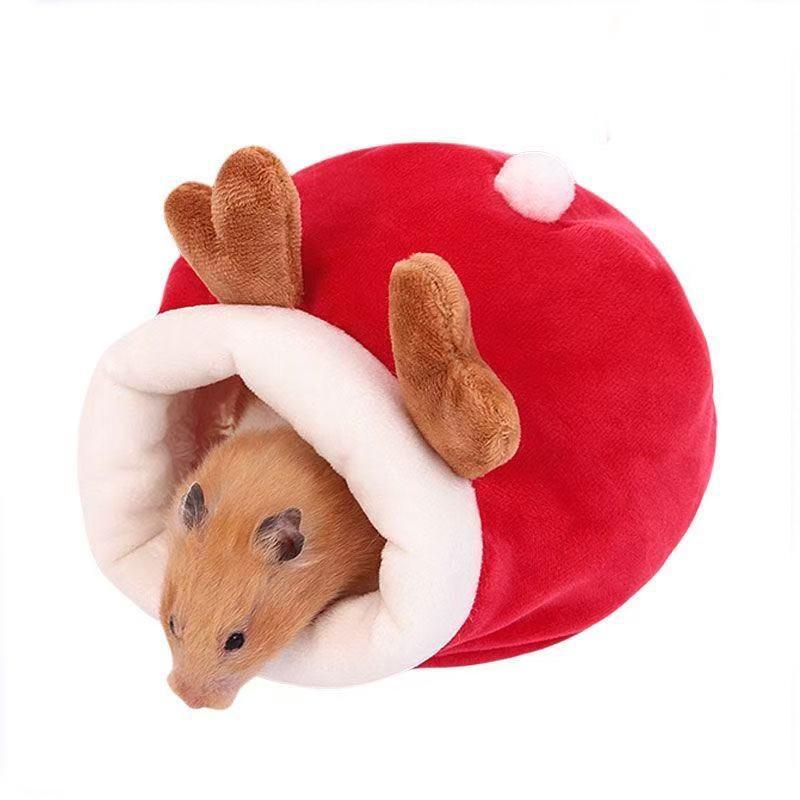 Клетка для хомяка Мягкая теплая кровать Гамак для домашних животных Крыса Свинья Белка Зимний домик Бархатное гнездо Теплая кровать для сна Мелкие товары для домашних животных
