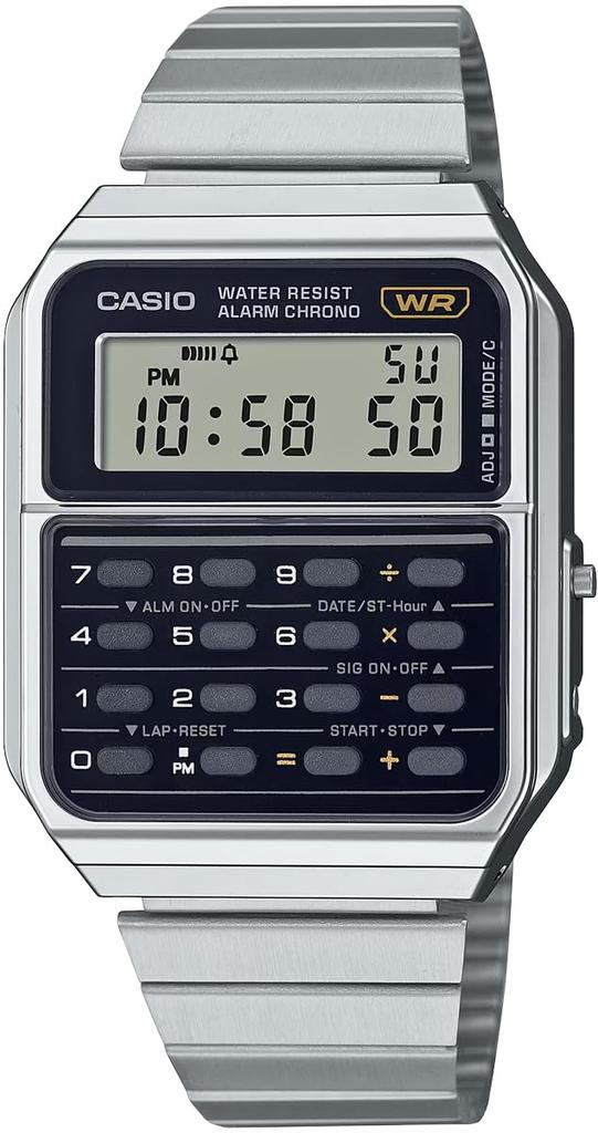 Casio Vintage Series Digital Watch with 8 Digit Calculation Function Unisex Metal Band Silver Overseas Model [Casio] CA-500WE-1A [Item]