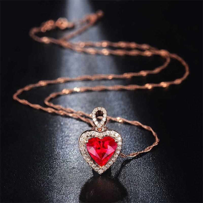 BELLA BOX Роскошные красные ожерелья с подвеской из циркона 5А для женщин, очаровательные свадебные и помолвочные ювелирные изделия, новые модные