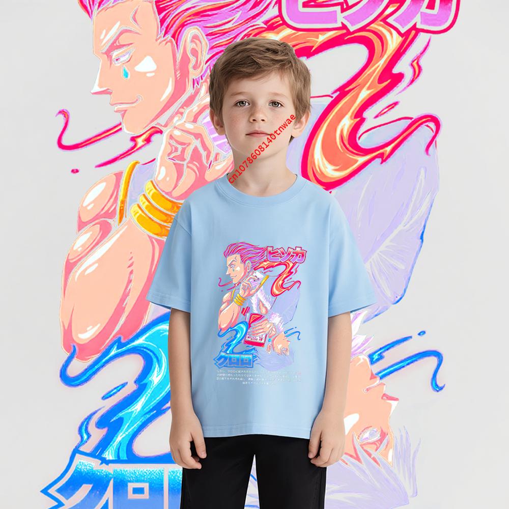 Hunter x Hunter Hisoka Morow Illumi Zoldyck Anime Print Cotton T Shirt for Boys Kids Short Sleeve Shirt Comfortable Daily Wear
