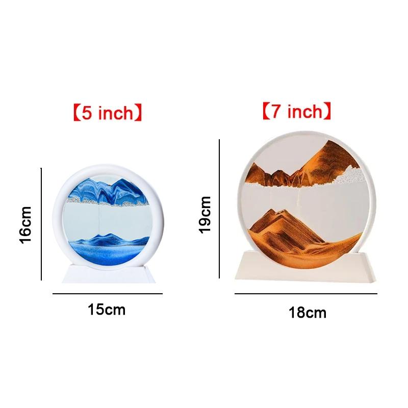 Sandscape Рамка для живой песочной анимации Зыбучий песок 3D Динамические жидкие песочные часы Кинетическая песочная картина Текущий песок Офис Домашний декор Подарки