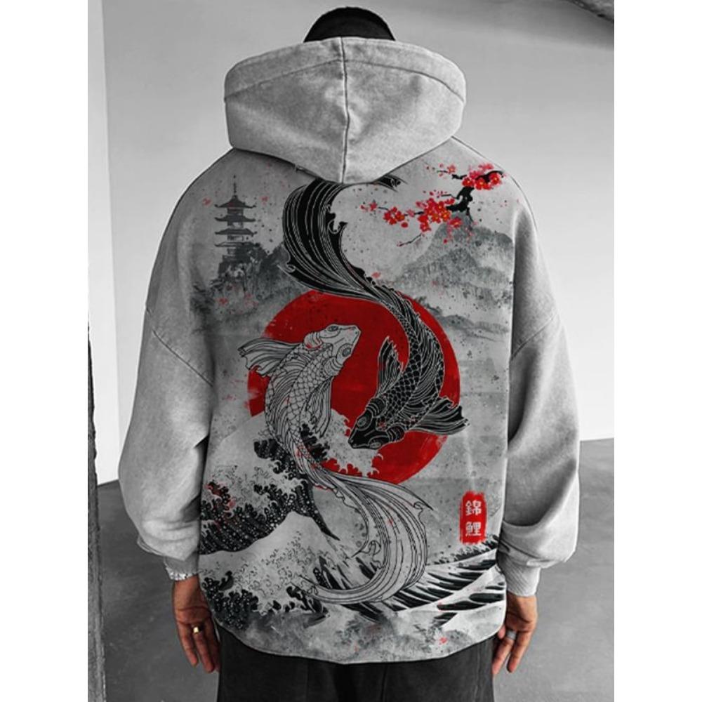 2024 Autumn And Winter American Retro Men's Hoodie Trendy Casual Sports Daily Sweatshirt Hoodie Pattern New Autumn And Winter