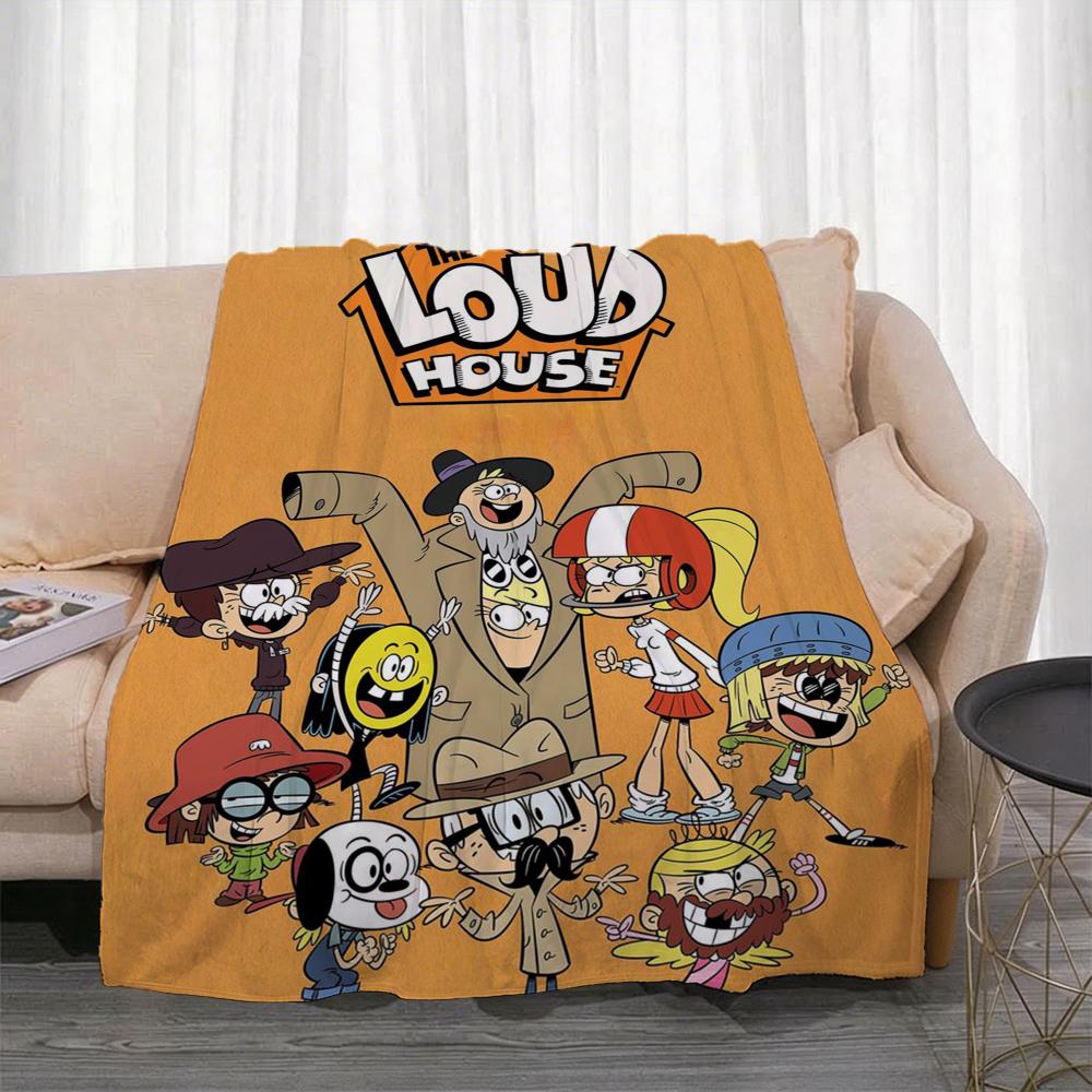 Cartoon T-The Loud House Throw Lightweight 240g Flannel Blanket Soft Skin-friendly for Summer Cooling