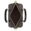 Coach Мини-сумка Boston Duffle из коричневого фирменного канваса с подвеской-сердечком и золотой фурнитурой для повседневного использования