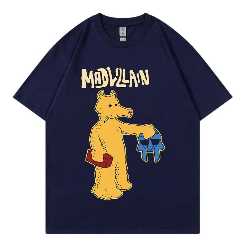 Забавные мультяшные футболки с рэпером Quasimoto Mf Doom Mad Villian, графические футболки для мужчин и женщин, хип-хоп мода, футболка с коротким рукавом