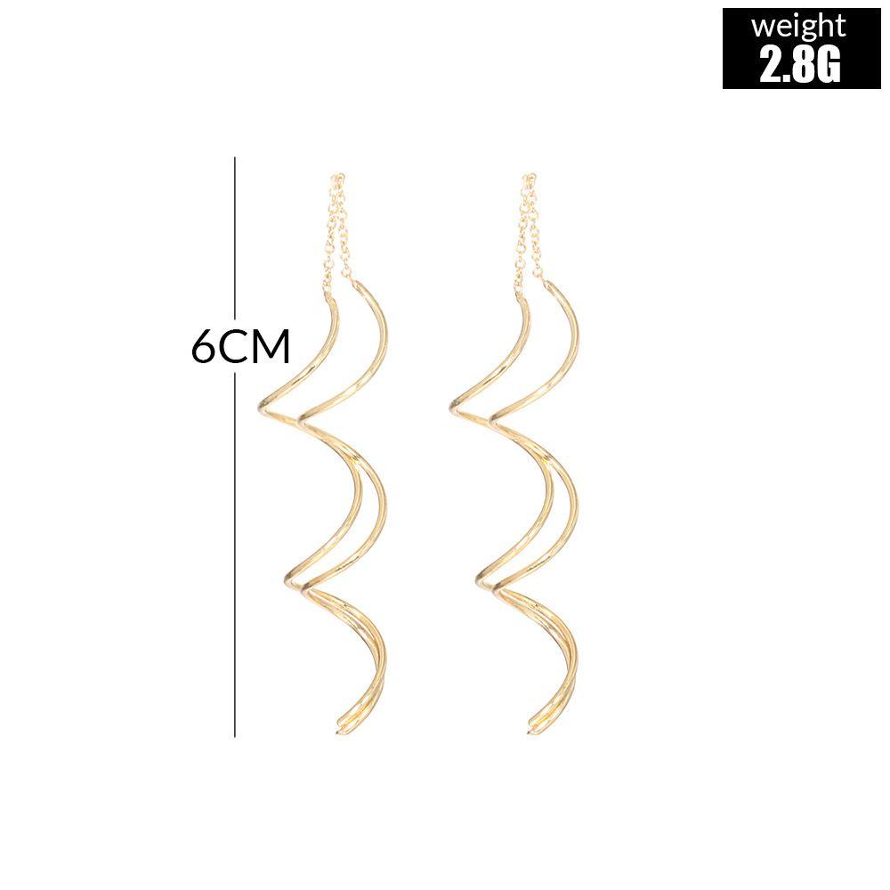 Women Drop/Dangle Fashion Accessories Twisted Long Line Ear Line Ear Studs Jewelry Drop Earrings