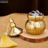 1PCS Brass Gourd Ornament: Open-Top Chinese-Style Brass Feng Shui Gourd—Desktop Wealth-Bringing Carved Feng Shui Decorative Item