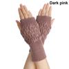 Protable Wool Fingerless Wrist Gloves Exposed Finger Knitted Wool Glove Half Mitten