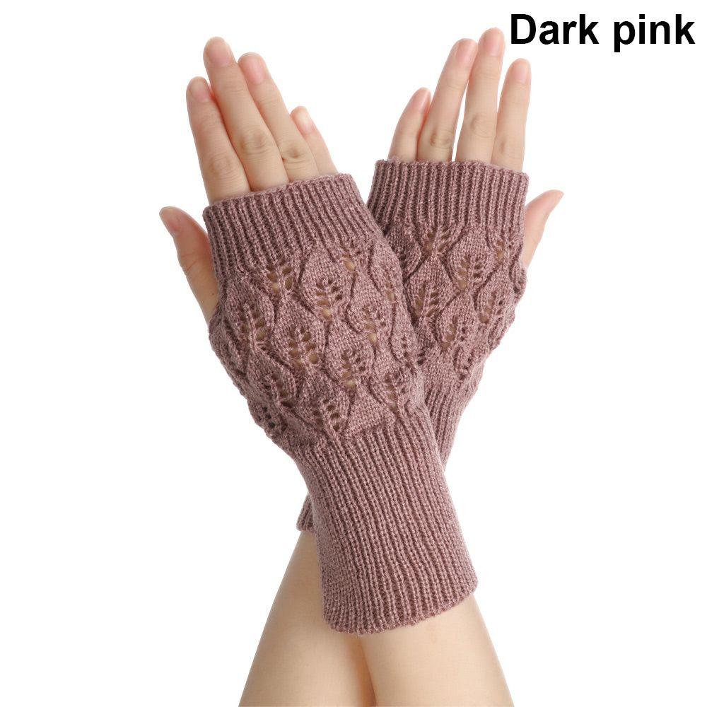 Protable Wool Fingerless Wrist Gloves Exposed Finger Knitted Wool Glove Half Mitten