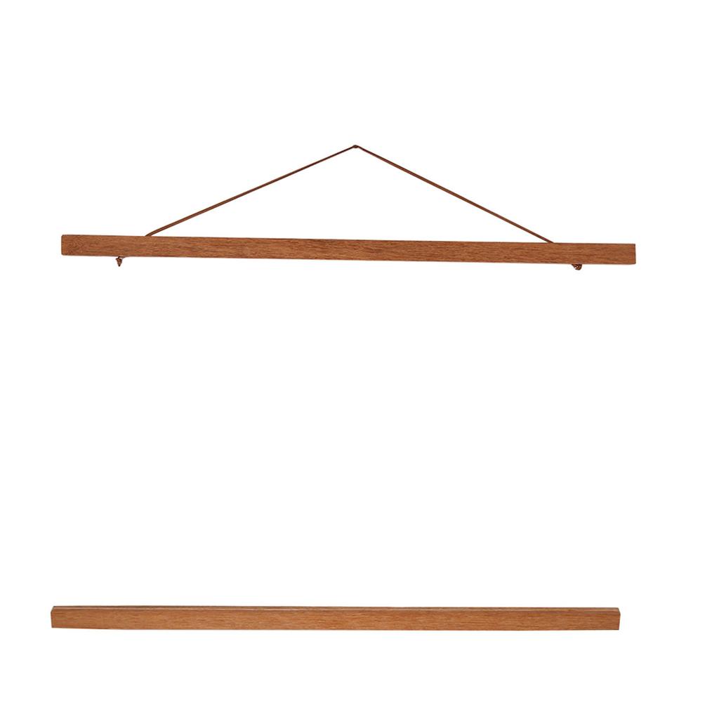 Modern Magnetic Sawdust Photo Frame DIY Poster Scroll Prints Artwork Hanger Teak Wood 50cm