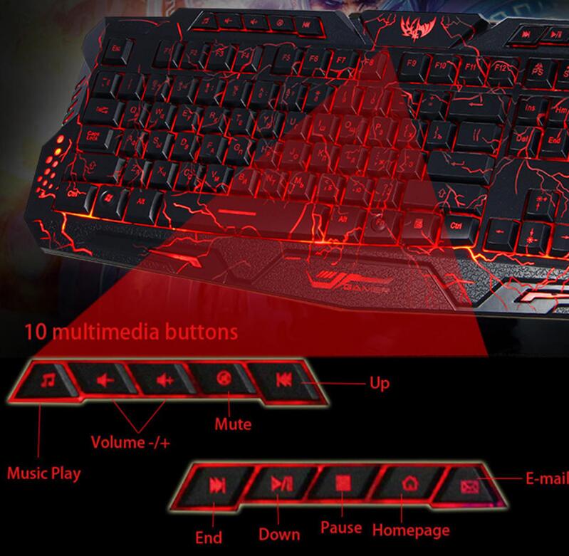 Cool M-200 English Pro Gaming Keyboard 3 режима подсветки Клавиатура с питанием от USB