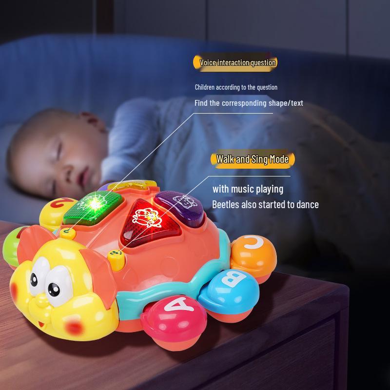 Bilingual Toy Beetle: Electric Crawling, Interactive Q&A, Educational Fun