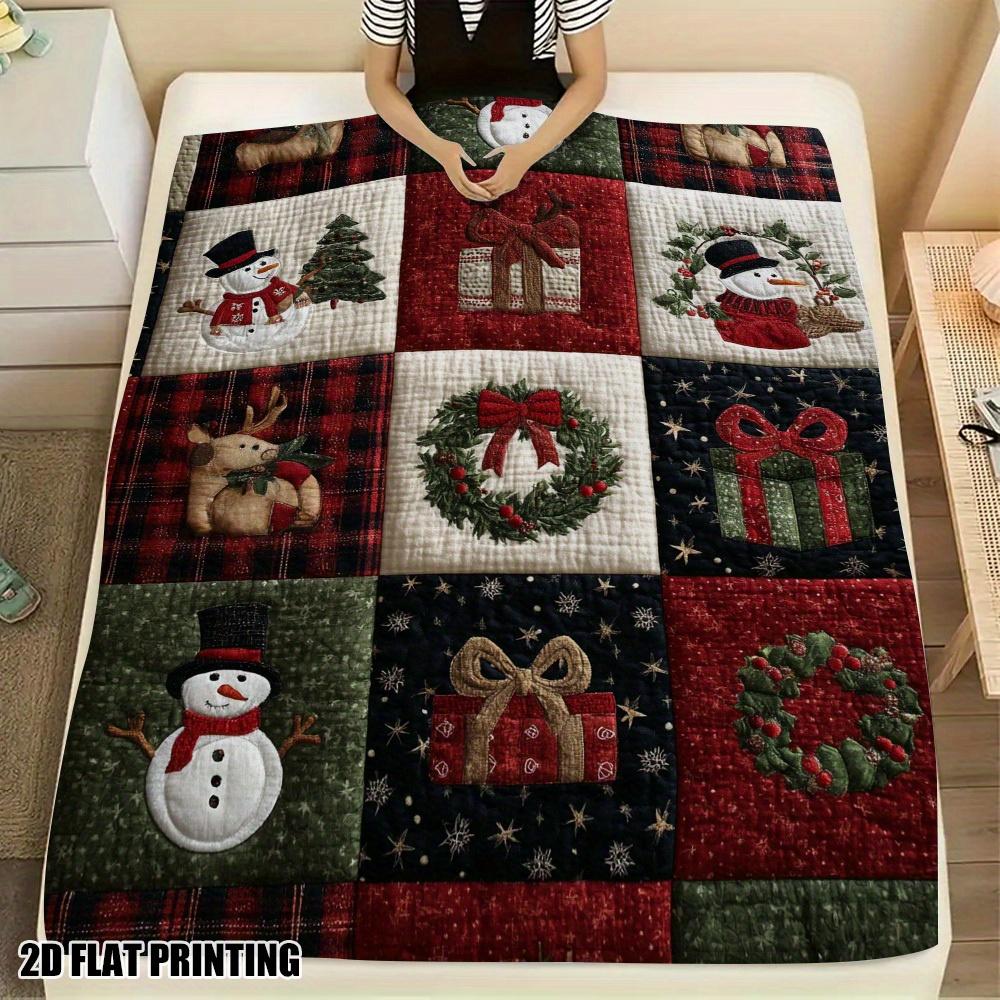 Extra Large Christmas Plaid Flannel Blanket Soft Bedspread/Throw Red Green White Black Navy For Bed Sofa Machine Washable