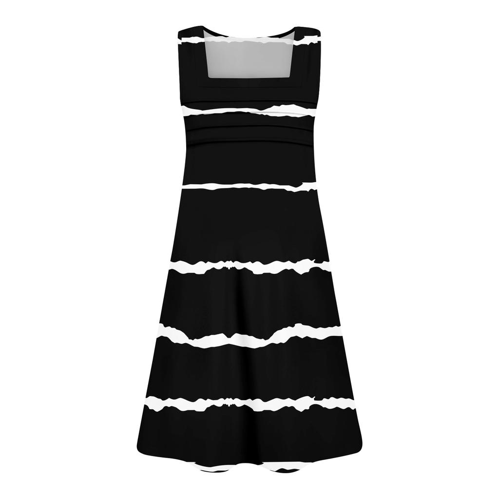 Женские летние повседневные лепестковые узкие полосатые плиссированные однотонные платья