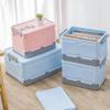 Folding Portable Plastic Storage Box with Lid Dormitory Household Sundries Clothes Books Organizer Container Car Stackable Case