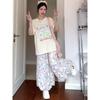Нежный стиль Красочные юбки и брюки с бутонами цветов для женщин Летом Новые С высокой талией Свободные Повседневные Цветочные Ледяной шелк Прохладные Брюки Юбка