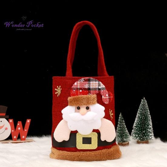 Christmas Handbag Cartoon Santa Claus Snowman Elk Gift Bag Large Capacity Great Load Bearing Merry Christmas Decor Children Adult Sex Wear