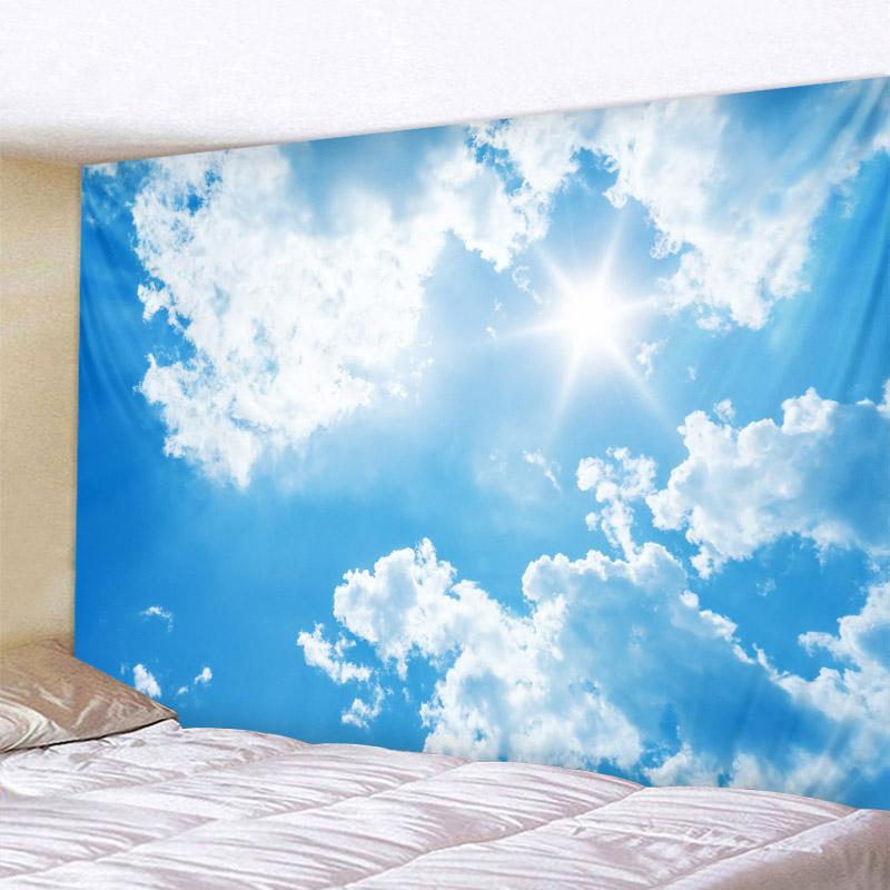 Blue Sky White Cloud Tapestry Wall Hanging Sunset Dusk Sunset Tapestry Background Cloth Bohemian Room Aesthetics Home Decoration