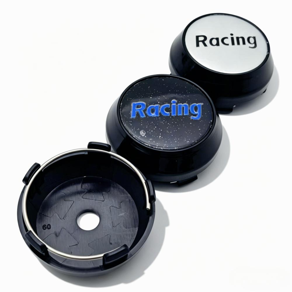 4pcs Racing Sport Letters Logo Badge Car Wheel Center Caps 60MM Clips 56MM Wheels Hub High Cap Rim Hubcaps Cover Car Accessories