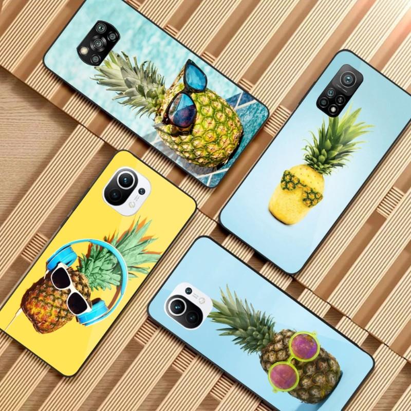 Чехол для телефона Summer Beach Fruit Pineapple для Xiaomi 12 11T 10 9 Redmi Note 11 10 10S Pro Redmi 9 9A 8, черный, из поликарбоната, стеклянный чехол для телефона
