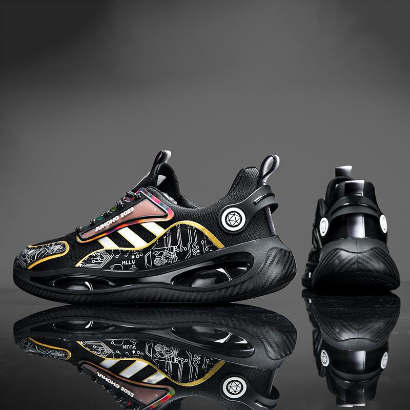 Summer New Product Light Bottom Real Popcorn Men's Casual Breathable Sports Shoes Night Running Shoes Men's Luminous Shoes