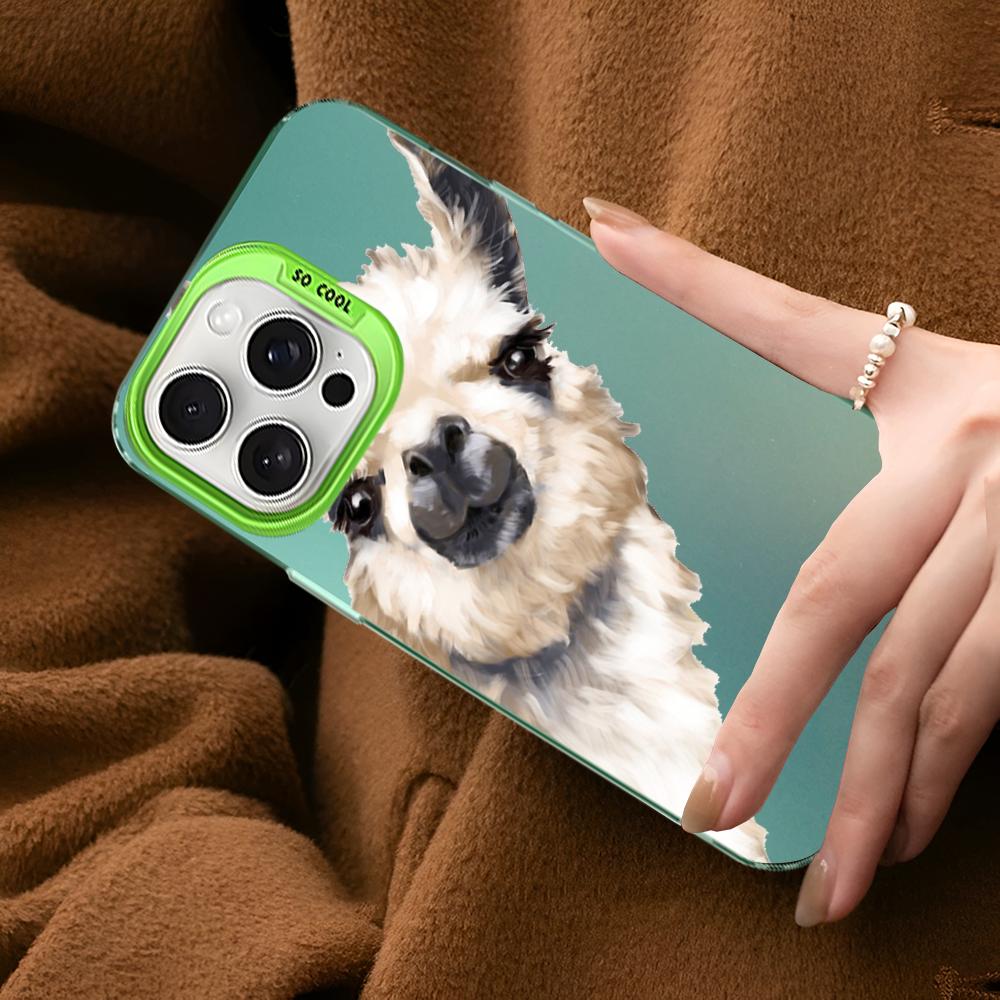 Лама Альпака Животные Мультяшные Цветной Чехол Для Телефона Для IPhone 16 15 14 13 12 11 Pro Max X XR XSMAX Матовый Ударопрочный Задний Чехол