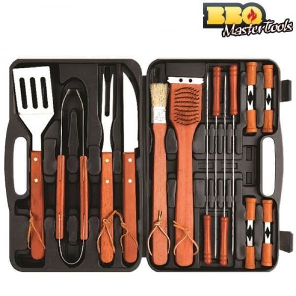 Ustensiles de barbecue - BBQ Master Tools - Modèle C1505 - 18 pièces - Couleur Noir