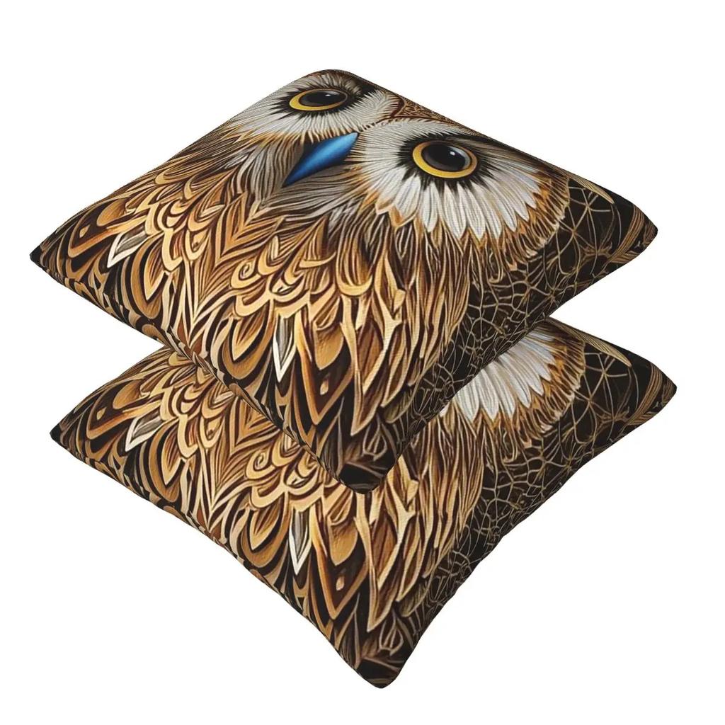 Owl Beliefs Print 5 2 Pcs Square Pillowcase Pillow Cover Cushion Decor Comfort Throw Pillow For Home Car