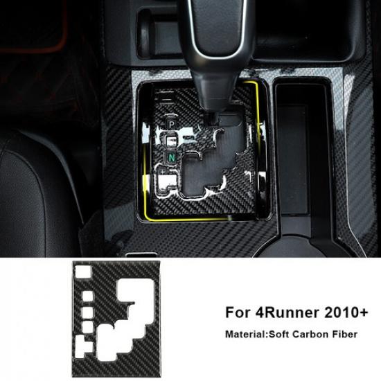 Real Carbon Fiber Center Console AC Gear shift Trim Stickers Set For 4Runner 10+