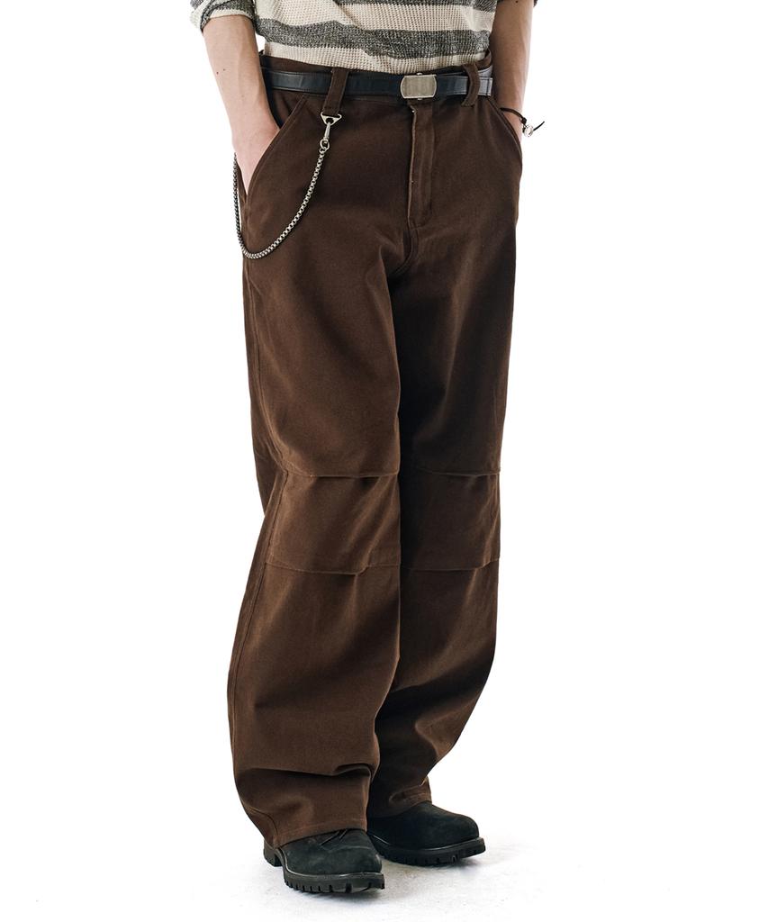 Рабочие брюки Sekeonmonollogeu из хлопка, рулон [Коричневый]_Sept081Brownsept069Brown