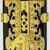 Hasegawa Buddhist Altar, Double Rotating Memorial Tablet, 3-inch, Pure Gold, with Center Plate, Original, Separate Lacquer, Rotating Memorial Tablet,