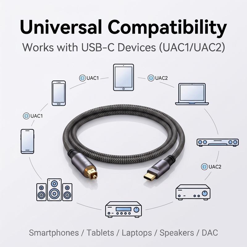 USB Type C на Оптический SPDIF Toslink Аудио Кабель Плетеный Позолоченный 24 бит 96 кГц Цифровой Стерео Адаптер для Саундбара Динамика ТВХороший продукт