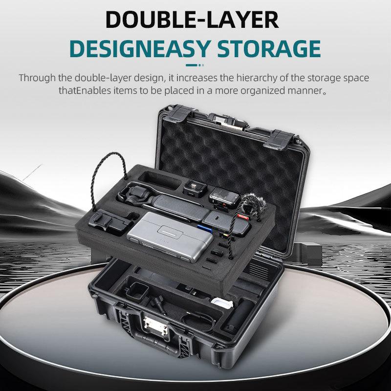 STARTRC For DJI Osmo Pocket 3 Accessories TSA Password Lock 2 Layer Waterproof Box Hard Case Portable Suitcase Carrying Case