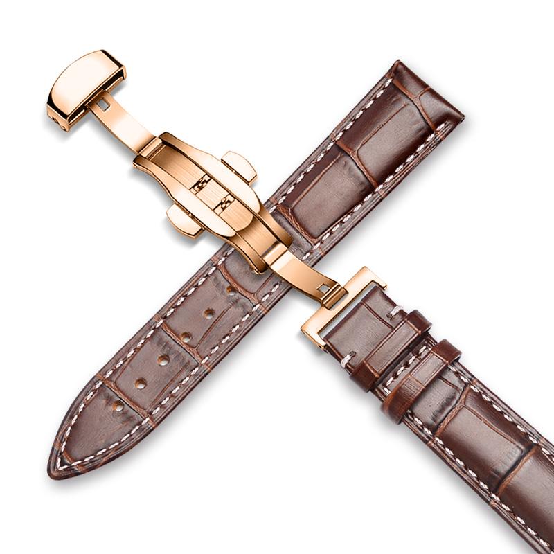 Браслет из натуральной кожи 18/20/22 мм + коробка для Tissot Seiko Samsung Galaxy 4 6 классический ремешок/46 мм/active 2/Huawei GT/2e/3 pro