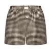 Women's High Waisted Casual Elastic Loose Retro Checkered Shorts