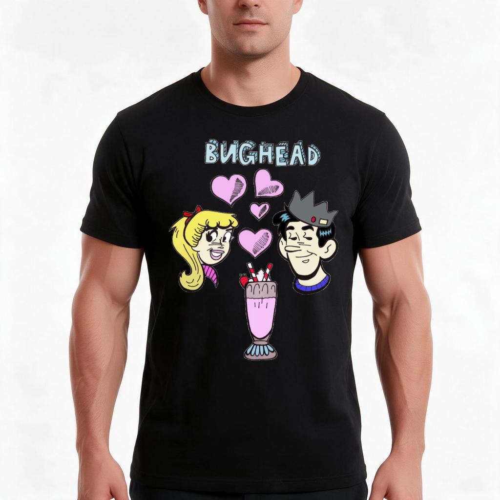 Bughead Comic Design Tshirt Summer Casual Cotton Tee Oversized Streetwear Tops Vintage Graphic Print Loose Fit Short Sleeve