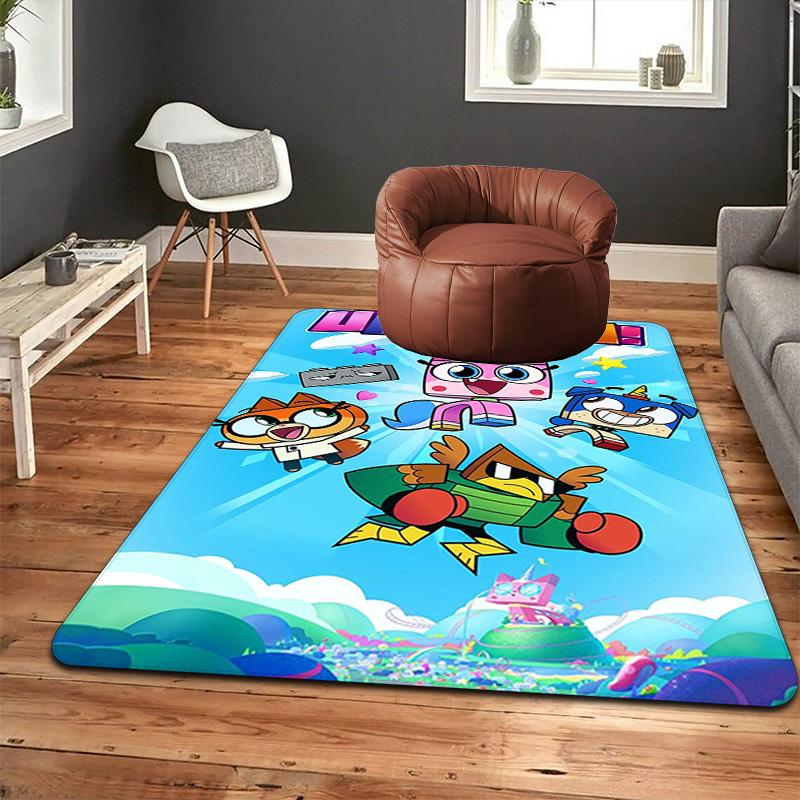 Unikitty cartoon-inspired design Rug Floor Mat for Living Room or Bedroom Soft and Comfortable Carpet a Gift for Birthday and Holiday.