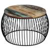 VidaXL Round Coffee Table 68x37 Cm Solid Reclaimed Wood