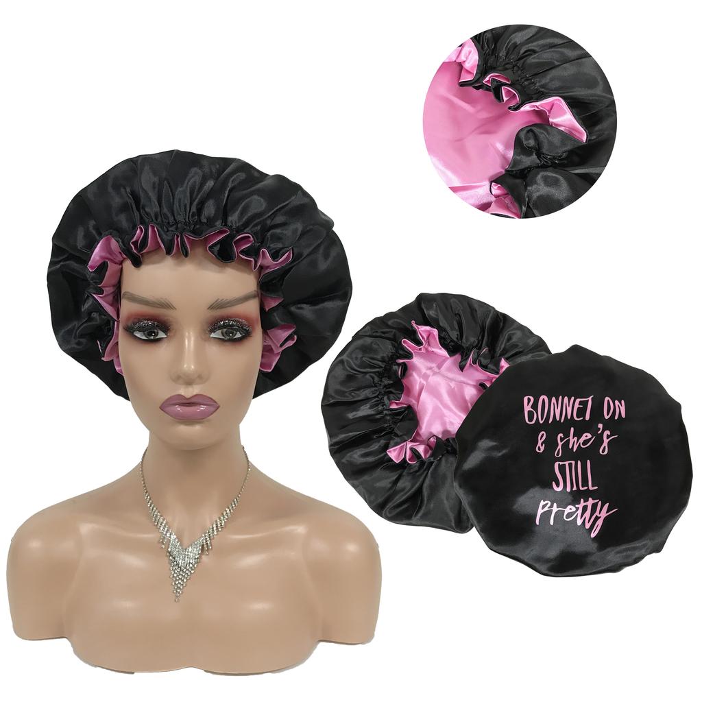 Best Selling Bonnet Satin Double Satin Lined Silk Hair Bonnet with Custom logo