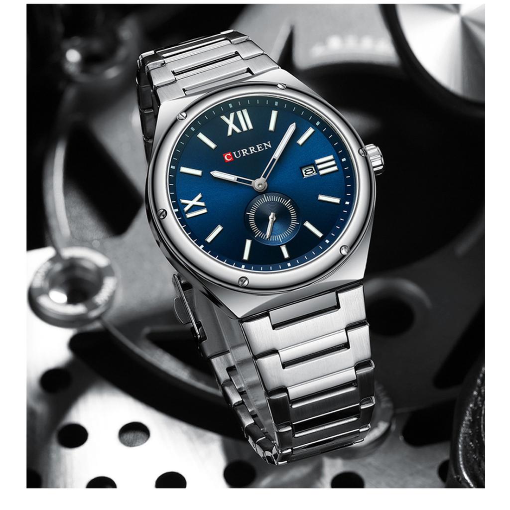 CURREN Роскошные часы Бизнес Водонепроницаемые Мужские часы Светящиеся Дата Нержавеющая сталь Квадратные Кварцевые Мужские часы Повседневные Бизнес Наручные часы