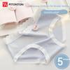 FitonTon Women's Underwear Set of 5, Pure Cotton Antibacterial 100% Cotton Crotch Seamless Mid-Rise Sweet Girl Triangle Briefs