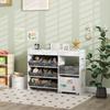 Kids Toy Storage Unit With 11 Bins Cabinet Top Shelves 3 Stickers For Nursery Playroom White