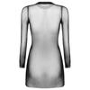 Women's Sexy Mesh Sheer Bikini Bodycon Mini Dress See Through Hollow Out Long Sleeve Dress