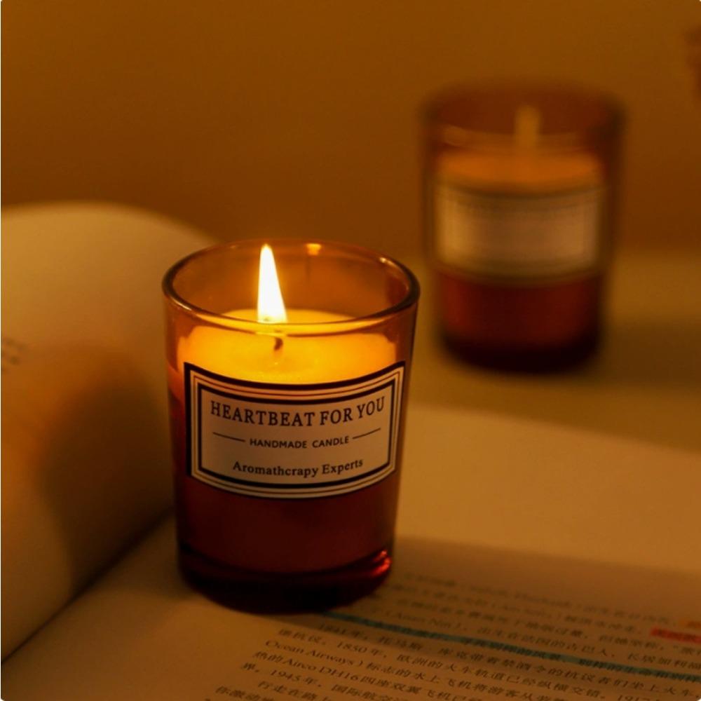 Маленькая ароматизированная свеча из стекла с ароматом чая, изготовленная вручную из растительного воска, ароматизированная свеча для помещений, бездымная