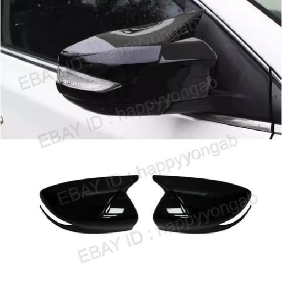 Rearview Mirror Side Gloss Black Cover Trim Horn For 2013-2018 Nissan Altima ABS