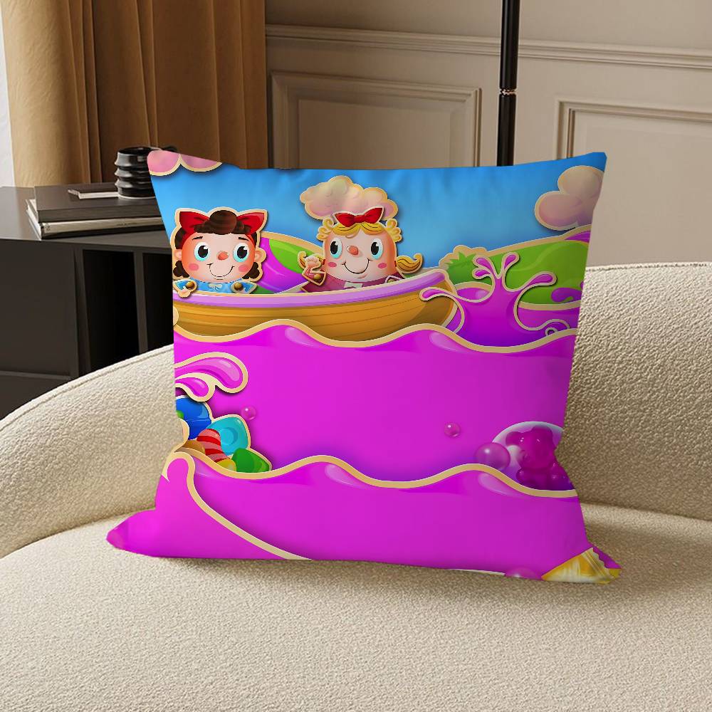 C-Candy Crush Saga Personalized Pillow Cover Kids Bedroom Wild Party Decor Pillowcase kid Birthday shower Gift