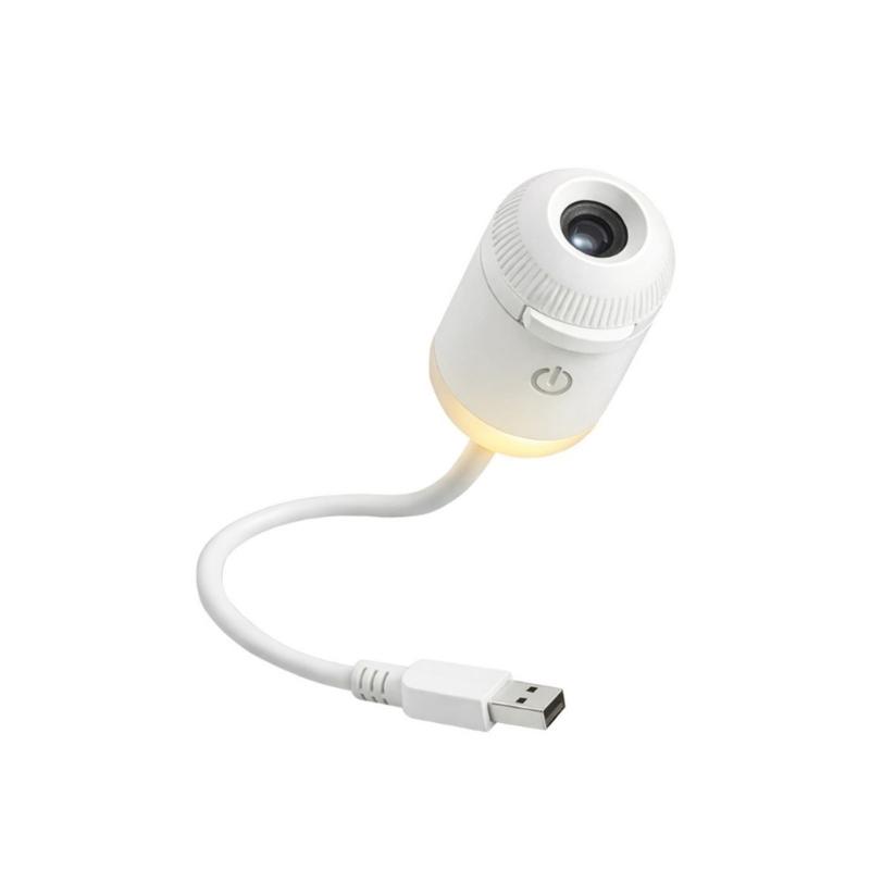 USB Ночник с 24 сменными дисками-слайдами, Гибкая шея и регулируемая яркость для спальни, прикроватной полки и стола