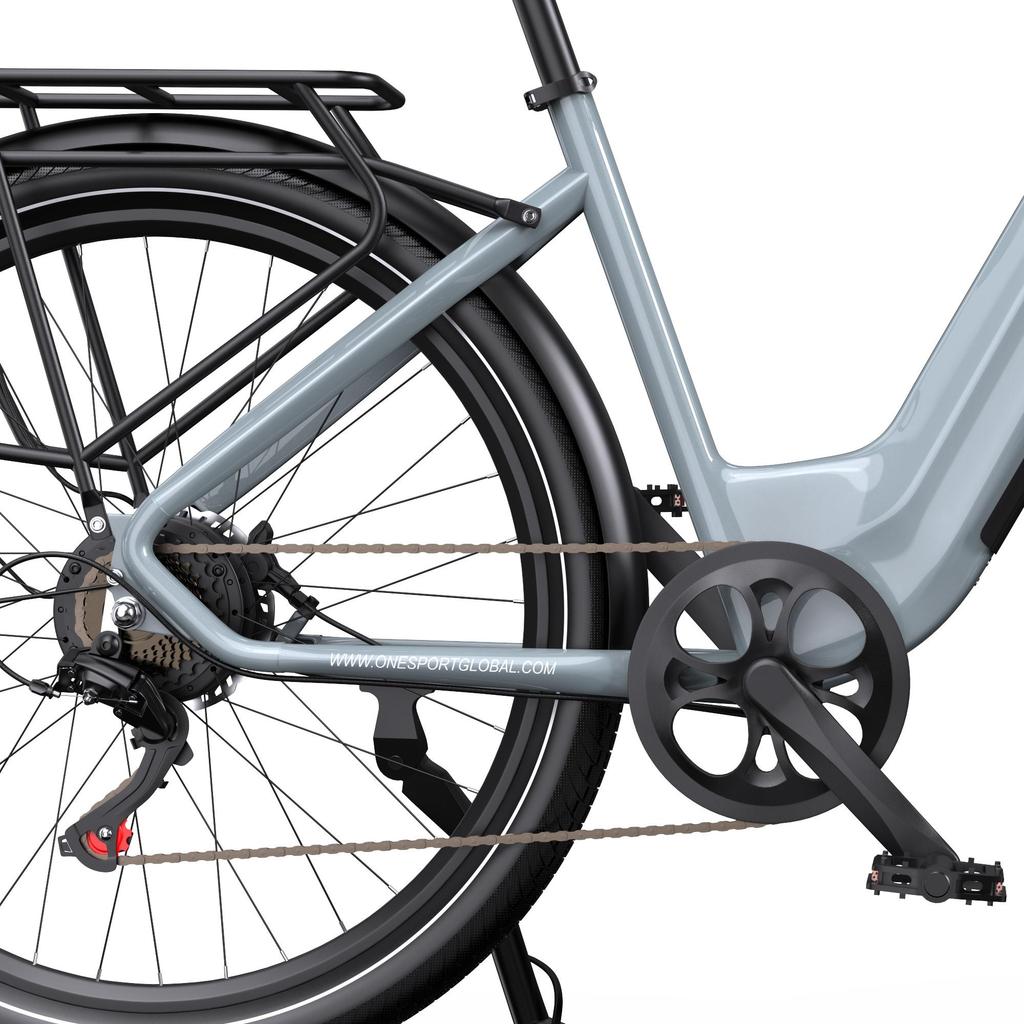 OneSport OT05 27.5-inch Urban Electric Bicycle,Features a 36V 250W motor and offers a maximum pedal-assist range of up to 75 km.